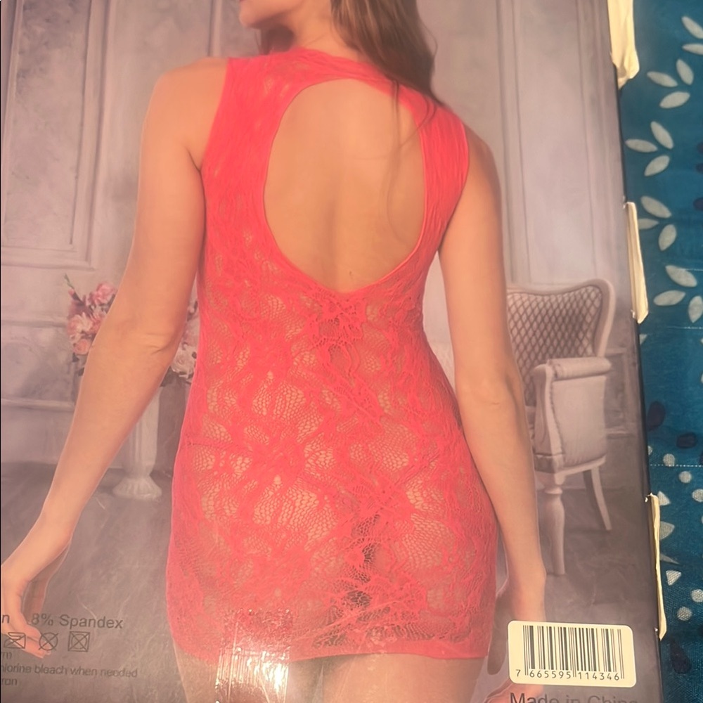 Pink Lace Open Back Dress